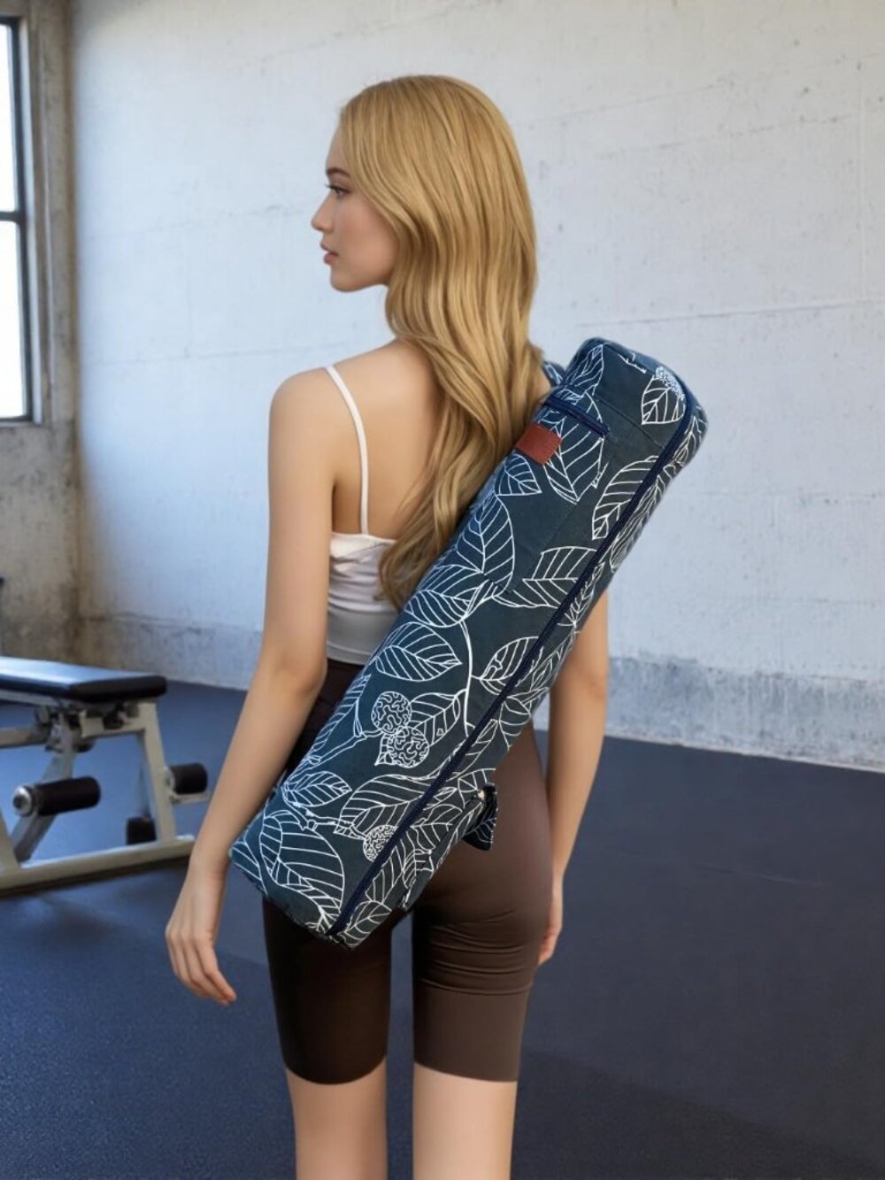 Canvas Yoga Mat Bag with Adjustable Strap & Pockets, Full-Zip Travel Gym Tote fo - Picture 2 of 8